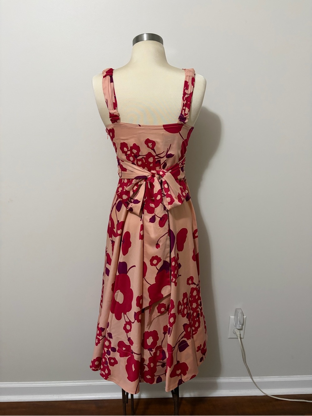 Marc Jacobs Barneys Coop Sleeveless Pink/Peach Floral Midi Dress Sz 4 - Picture 6 of 9